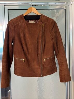 Talbots Brown Suede Moto Jacket